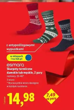 Lidl Skarpety termiczne męskie 35-46 Esmara oferta
