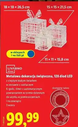 Lidl Metalowa dekoracja świąteczna 128 led Livarno Home oferta