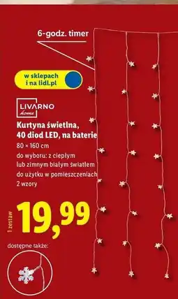 Lidl Kurtyna świetlna 40 led Livarno Home oferta