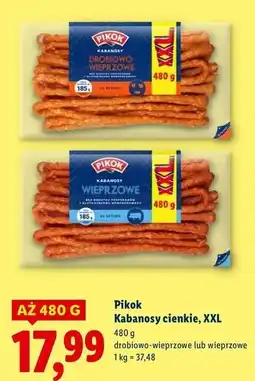Lidl Kabanosy drobiowe z mięsem wieprzowym Pikok oferta