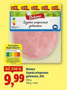 Lidl Szynka gotowana w plastrach wieprzowa Dulano oferta