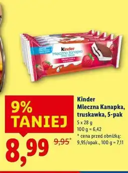 Lidl Baton truskawkowy Kinder Mleczna Kanapka oferta
