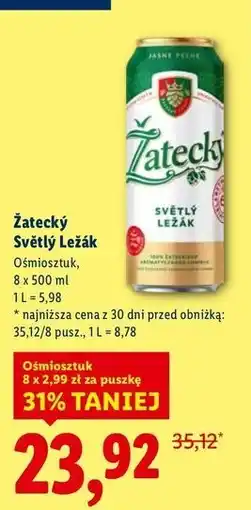 Lidl Piwo Zatecky Svetly Lezak oferta