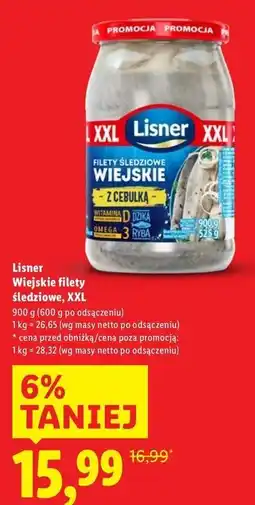 Lidl Filety śledziowe wiejskie w oleju z cebulką Lisner oferta