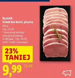 Lidl Schab wieprzowy bez kości plastry Rzeźnik Codzienna Dostawa oferta