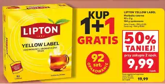 Herbata czarna 92 x 2 g 184 g Yellow Label LIPTON