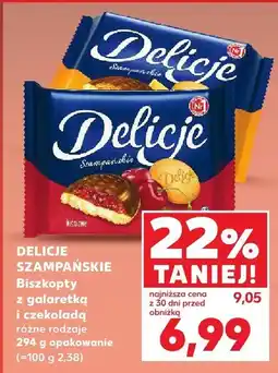 Kaufland Biszkopt Delicje Szampańskie Biszkopty z galaretką i czekoladą różne rodzaje 294 g oferta