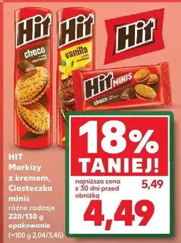 Kaufland Markizy HIT z kremem, Ciasteczka minis różne rodzaje 220/130 g oferta