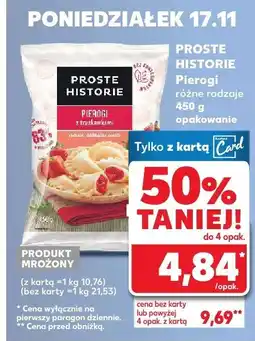 Kaufland Pierogi różne rodzaje 450 g Proste Historie oferta