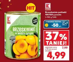 Kaufland Brzoskwinie połówki w lekkim syropie K Classic oferta