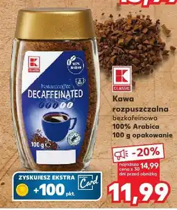 Kaufland Kawa rozpuszczalna bezkofeinowa 100% Arabica K-Classic oferta