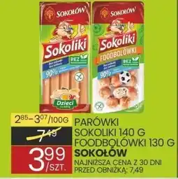 Wafelek Parówki Sokołów 140g z podrobów parówki 130g oferta