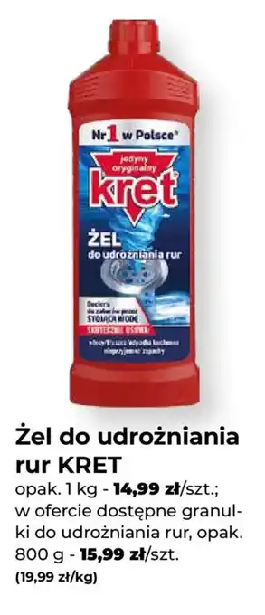 Żel do udrożniania rur KRET
