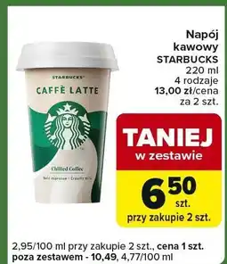 Carrefour Express Napój kawowy Starbucks Caffè Latte 220ml 4 rodzaje oferta