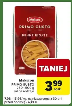 Carrefour Express Makaron Primo Gusto Penne Rigate 250-500g różne rodzaje Melissa Primo Gusto oferta