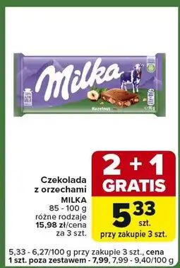 Carrefour Express Czekolada z orzechami Milka 85-100g różne rodzaje oferta