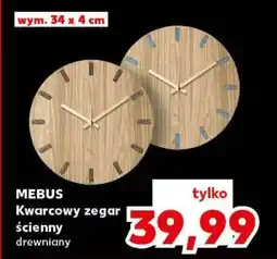 Kaufland MEBUS Kwarcowy zegar ścienny drewniany oferta