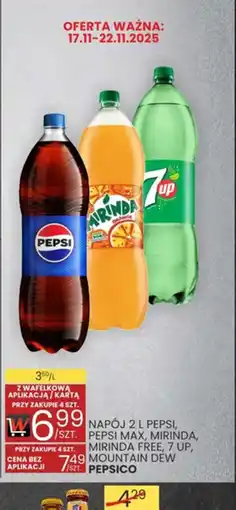 Wafelek NAPOJ PEPSI, PEPSI MAX, MIRINDA, MIRINDA FREE, 7 UP, MOUNTAIN DEW oferta