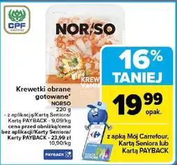 Carrefour Krewetki obrane gotowane NORSO oferta