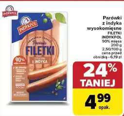 Carrefour Parówki z indyka wysokomięsne FILETKI INDYKPOL oferta