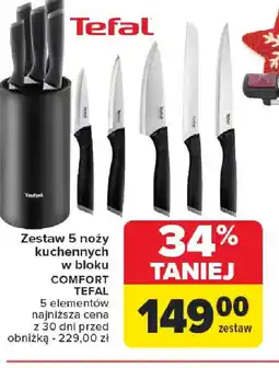 Carrefour Zestaw 5 noży kuchennych Tefal oferta