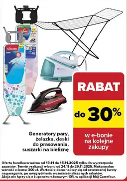 Carrefour Generatory pary, żelazka, deski do prasowania, suszarki na bieliznę oferta