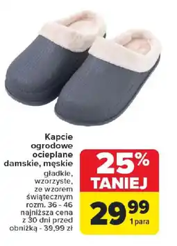 Carrefour Kapcie ogrodowe ocieplane oferta