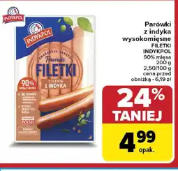 Carrefour Parówki z indyka wysokomięsne oferta