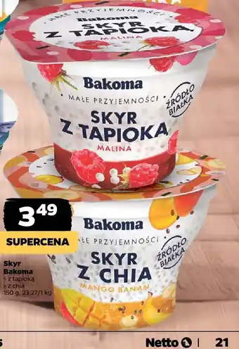 Jogurt skyr z chia mango banan Bakoma