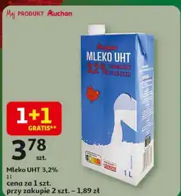 Auchan Mleko UHT 3,2% Auchan 1l oferta