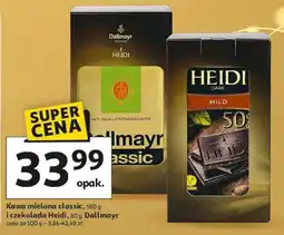 Auchan Kawa mielona classic Dallmayr 580 g i czekolada Heidi 80 g oferta