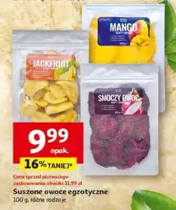 Auchan Suszone owoce egzotyczne 100 g różne rodzaje (Jackfruit, Mango, Smoczy owoc) Auchan oferta