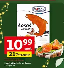 Auchan Łosoś atlantycki wędzony Koral 100 g, plastry oferta
