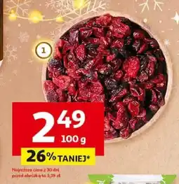 Auchan Żurawina cięta suszona słodzona Auchan oferta