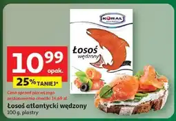 Auchan Łosoś atlantycki wędzony 100 g, plastry Koral oferta
