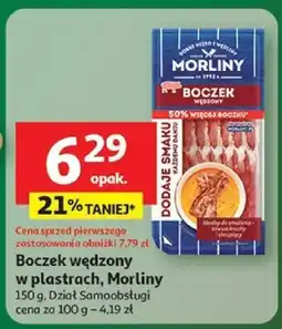 Auchan Boczek wędzony w plastrach, Morliny 150 g, Dział Samoobsługi oferta