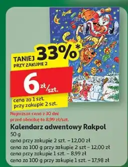 Auchan Kalendarz adwentowy Rakpol 50 g oferta