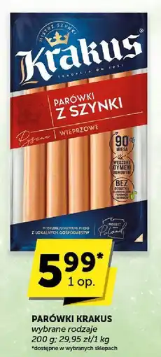 Groszek Parówki z szynki Krakus wybrane rodzaje oferta