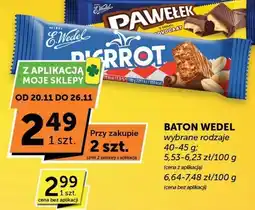 Groszek Baton Wedel wybrane rodzaje 5,5 zł - 6,23 zł/100 g / 6,64-7,28 zł/100 g oferta
