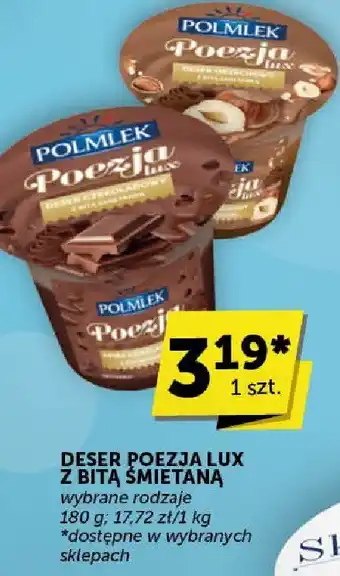 Deser Poezja Lux z bitą śmietaną Polmlek wybrane rodzaje 180 g