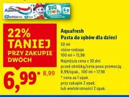 Lidl Pasta do zębów dla dzieci Aquafresh oferta