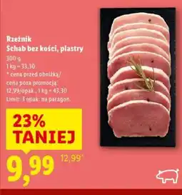 Lidl Schab bez kości, plastry oferta