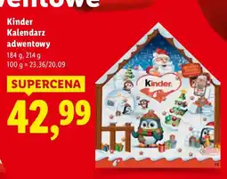 Lidl Czekolada Kinder Kalendarz adwentowy 184 g, 214 g oferta