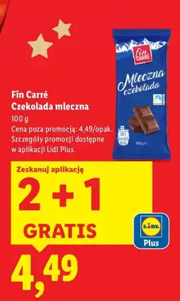 Lidl Czekolada Fin Carré Czekolada mleczna oferta