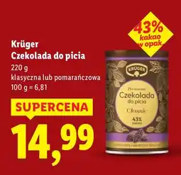 Lidl Czekolada do picia Krüger klasyczna lub pomarańczowa oferta