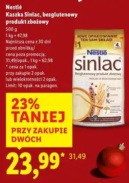 Lidl Kaszka Nestlé Sinlac bezglutenowy oferta