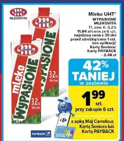 Carrefour Mleko UHT wypasione Mlekovita 3,2% oferta