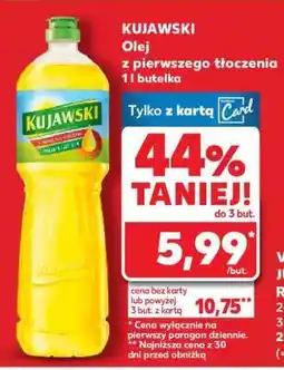 Kaufland KUJAWSKI Olej z pierwszego tłoczenia 1 l butelka oferta