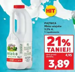 Kaufland PIĄTNICA Mleko wiejskie 3,2% tł. 1l opakowanie oferta