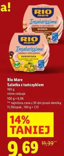 Lidl Sałatka z tuńczyka kuskusem i warzywami Rio Mare Insalatissime oferta